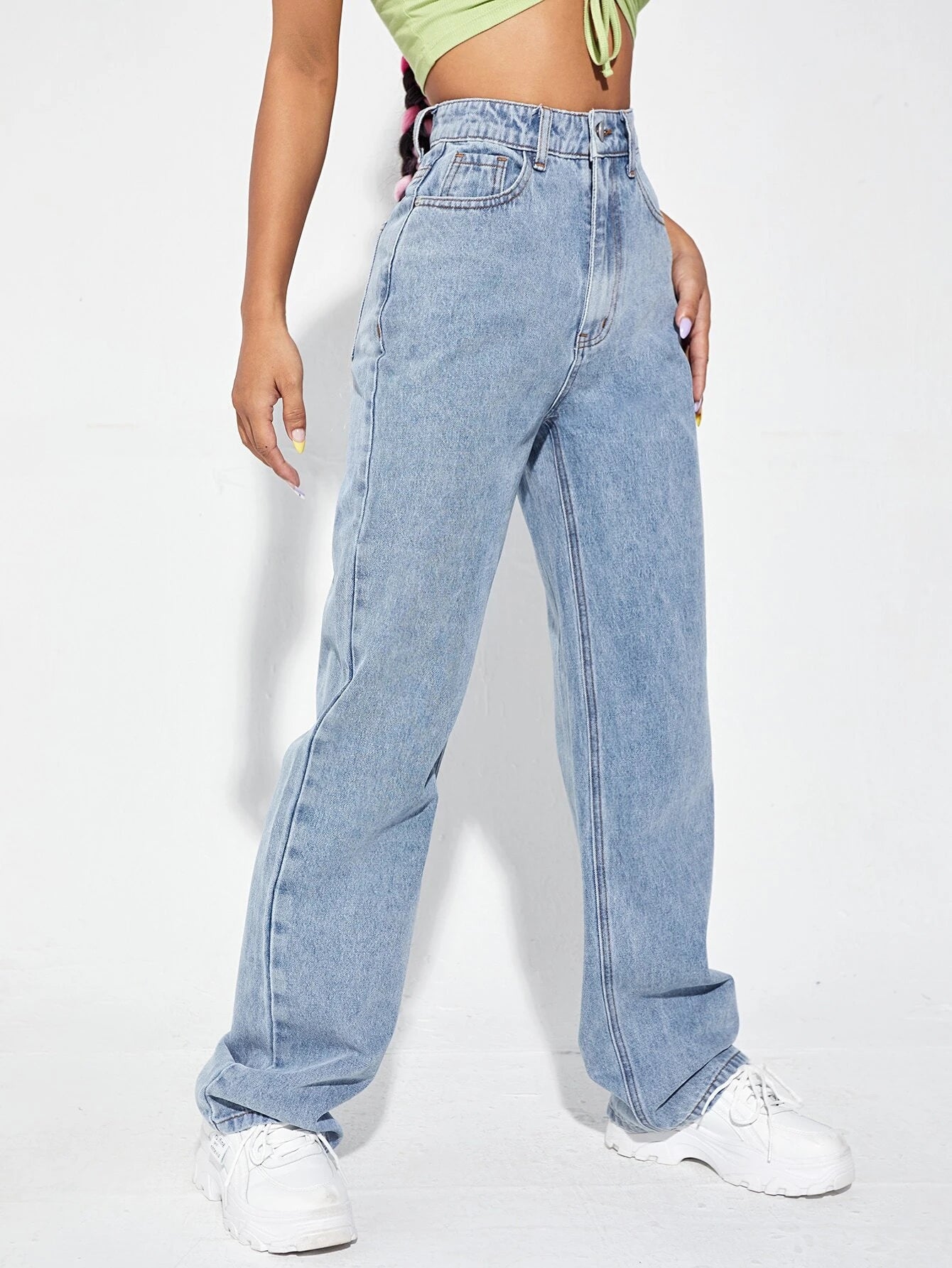 EZ Wear High Waist Wide Leg Jeans