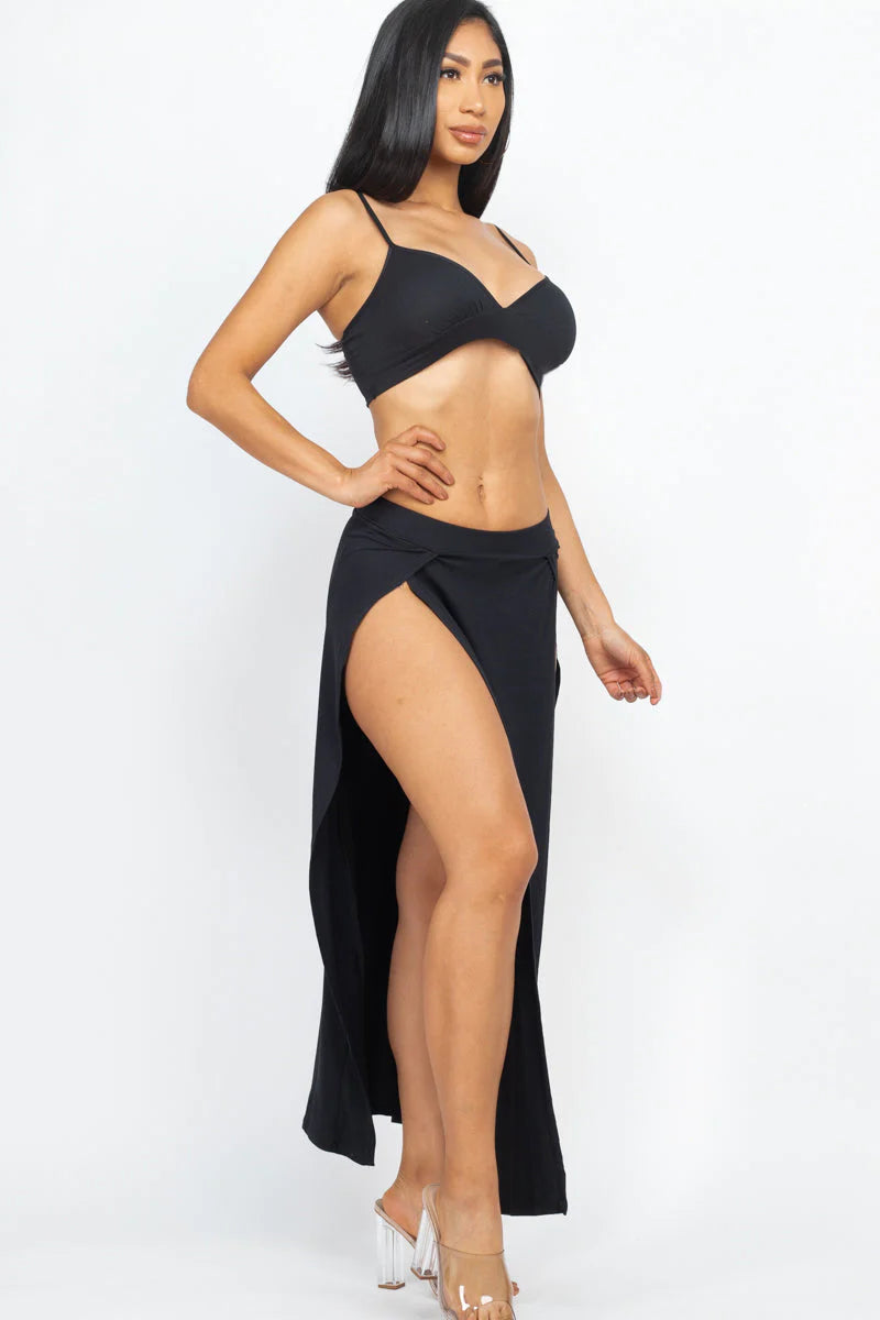 Side Slit Chic Beachwear