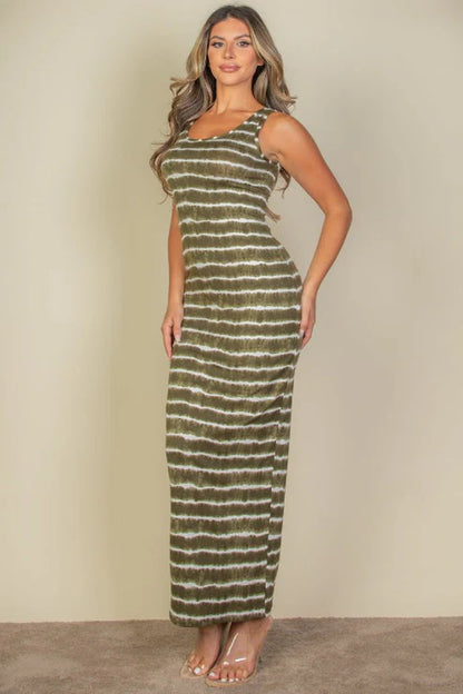 Tie Dye Printed Bodycon Maxi