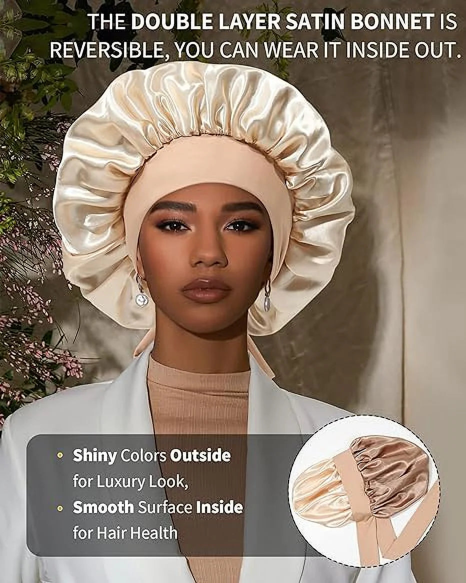 Satin Double Layer Bonnet