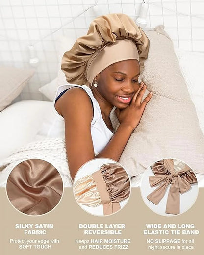 Satin Double Layer Bonnet