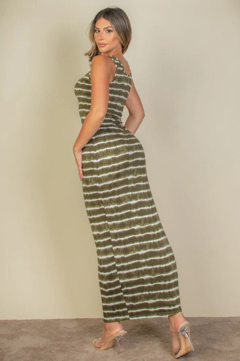Tie Dye Printed Bodycon Maxi
