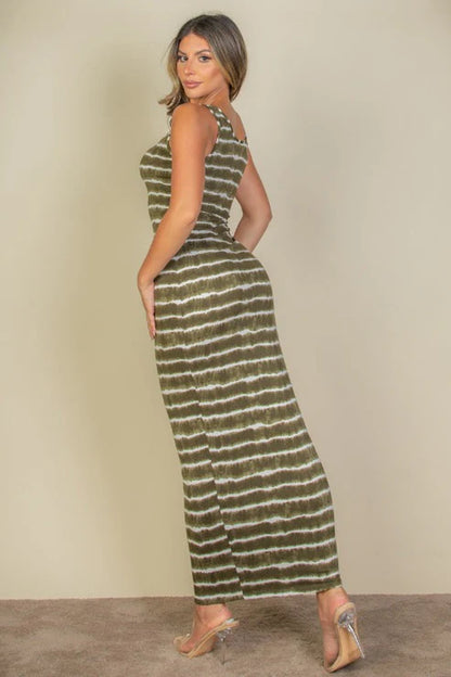 Tie Dye Printed Bodycon Maxi
