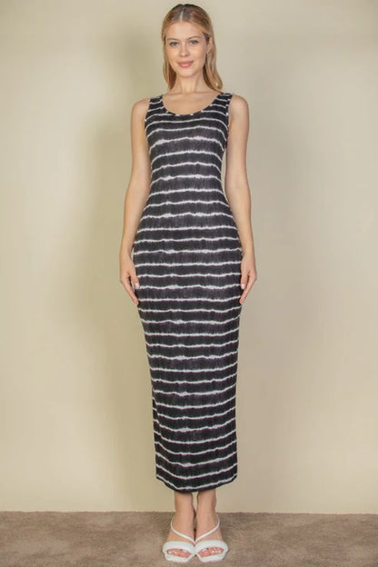 Tie Dye Printed Bodycon Maxi