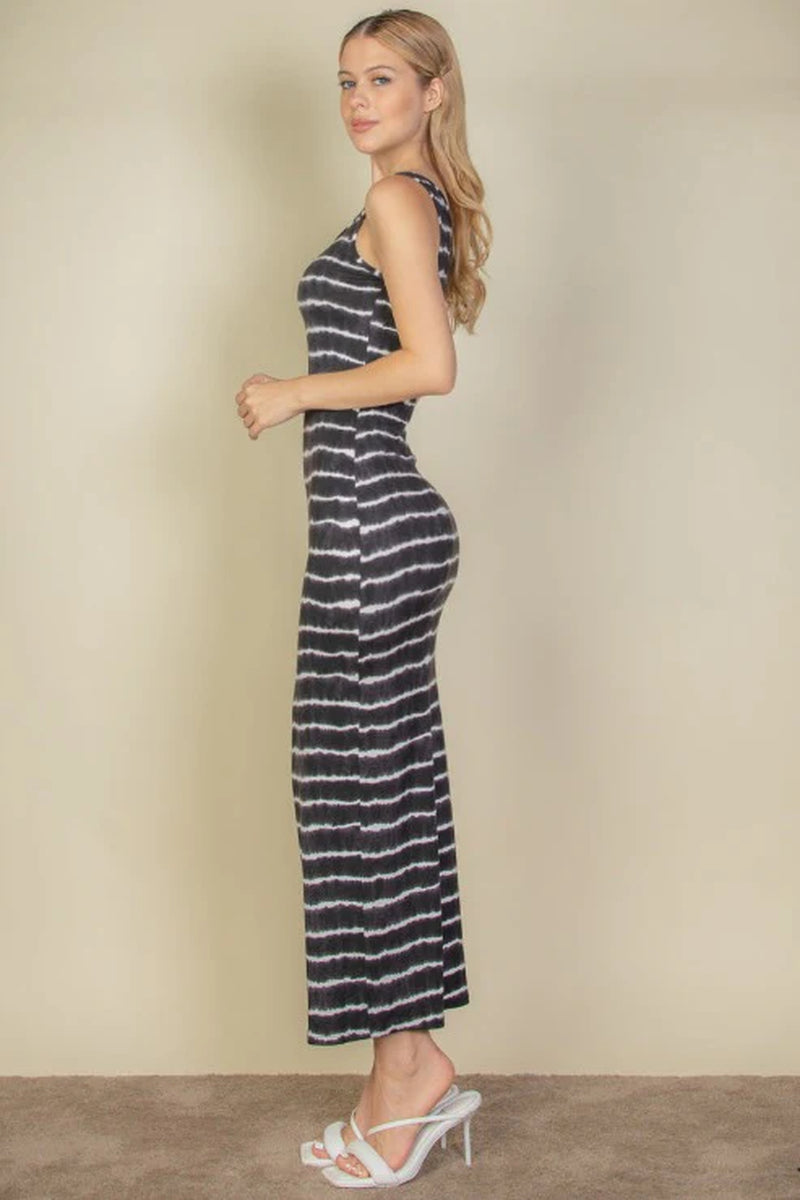 Tie Dye Printed Bodycon Maxi