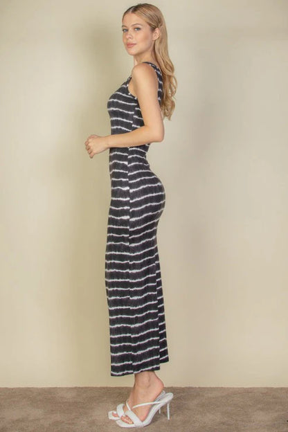 Tie Dye Printed Bodycon Maxi